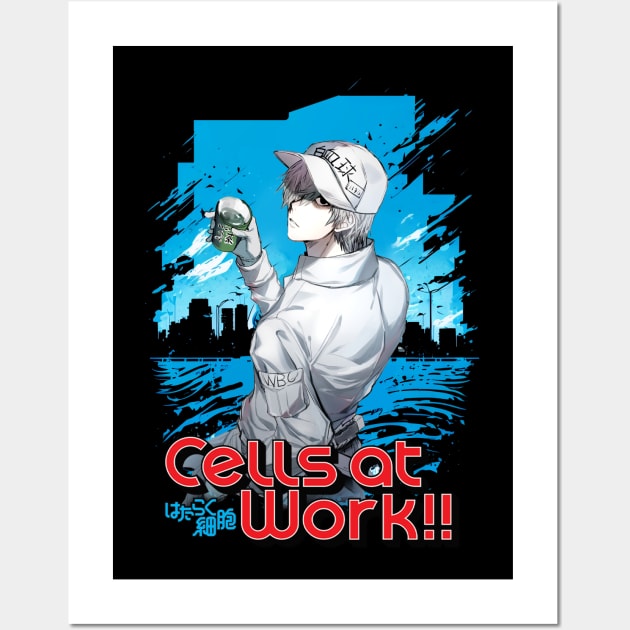 Vintage White Blood Cell Comedy Japanese Anime Wall Art by QuickMart